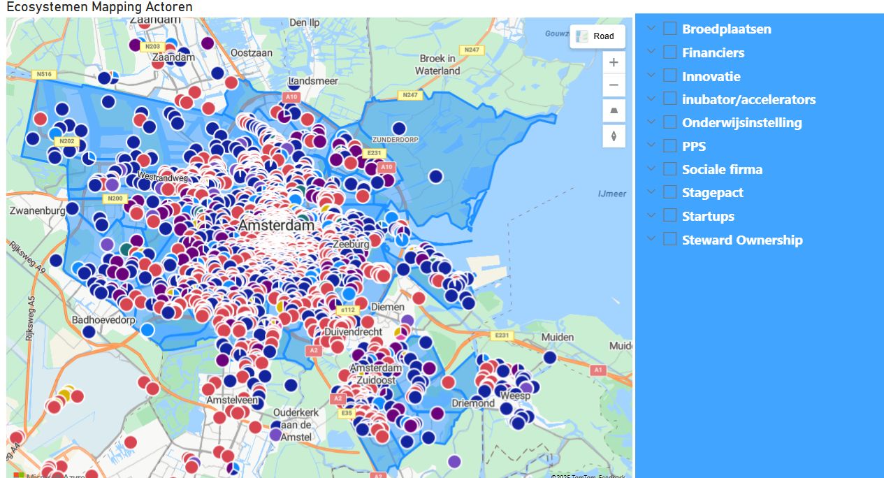Screenshot van Gemeente Amsterdam — Ecosysteem Mapping